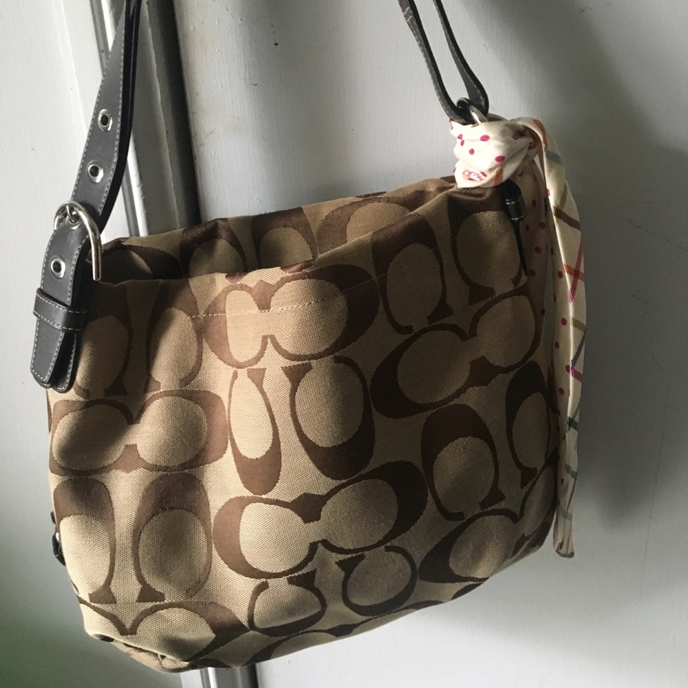 Coach purse with scarf